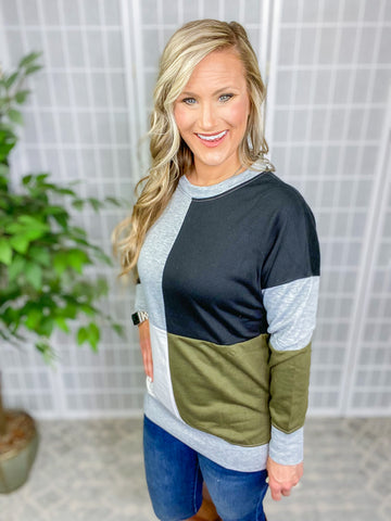 Fall Situation Color Block Top